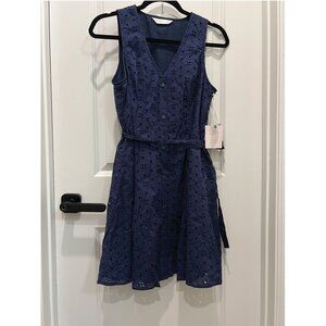 2/$56 💥🆕 Lauren Conrad Seattle Navy Eyelet Sleeveless Dress | Sz Small | 5495